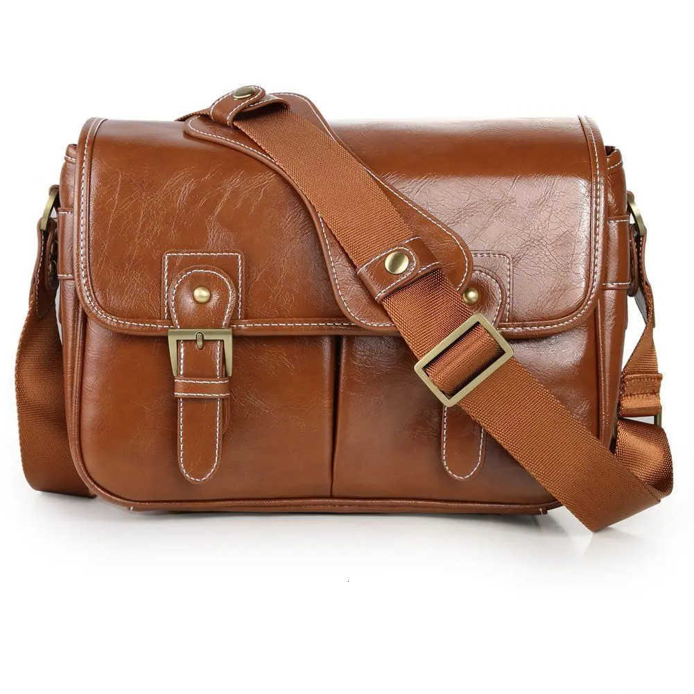 photo camera bags for Pu Leather Waterproof DSLR SLR Camera Bag DV Shoulder Case camera lens case H260623