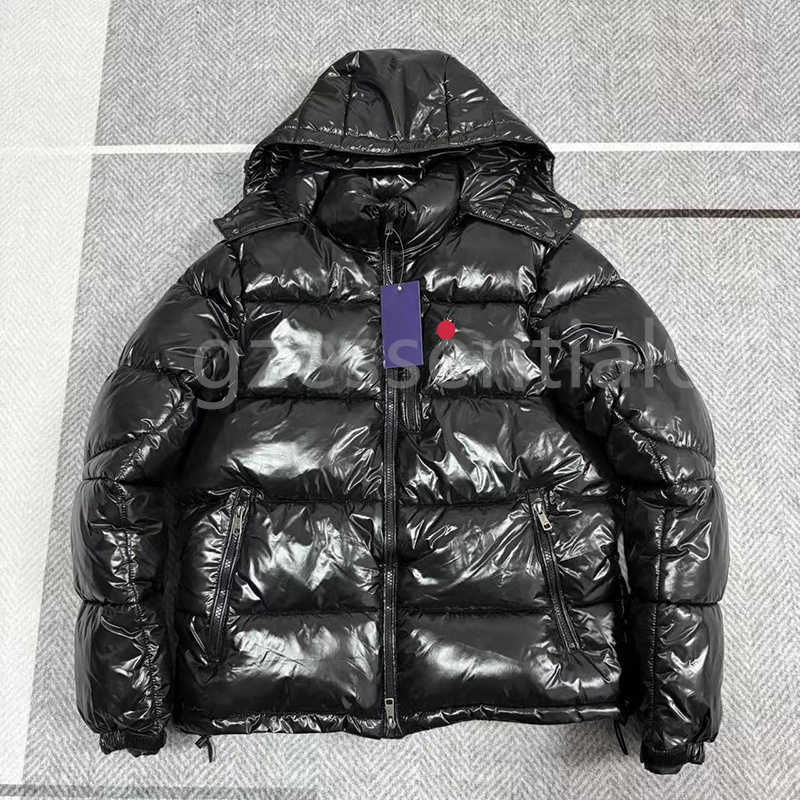PoloRL zip up jackets Men High Shine Glossy Hooded Puffer Jacket Red Pony Logo Detachable Collar Zip Pocket Winter Warm Down Coat Unisex Designer Co