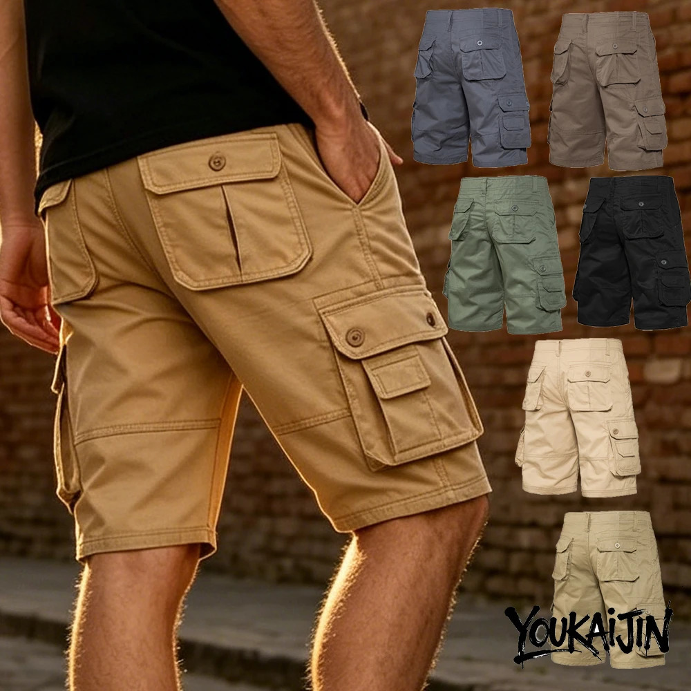 44 Mens Shorts Loose Large Size MultiPocket Overalls Summer Cotton Comfortable Nickel Pants Outdoor Casual Sports Beach 260623