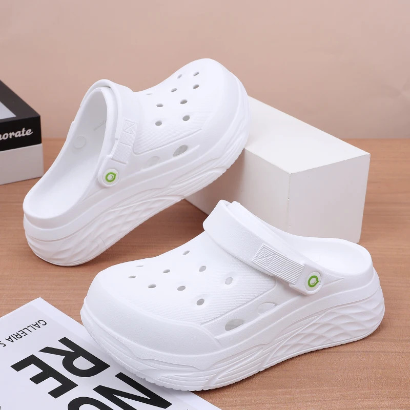 Womens Soft EVA Summer Slippers round Toe Flat Home Slides Dry Wedges Platform Beach Sandals with Thick Bottom for Garden Use 260623