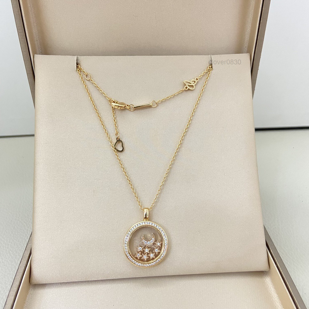Necklace Designer For Woman Luxury Chopardlys Happy Diamonds Necklace New Model High-Quality Hollow Square Diamond Clover Fashion Necklace In Stock