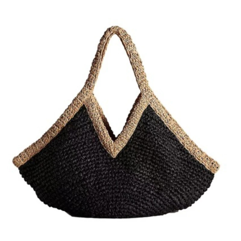 Summer Hand-woven Handbag Large Capacity Beach Vacation Shoulder Bag Fashion Versatile Womens Sand Bag Straw Bag 260623