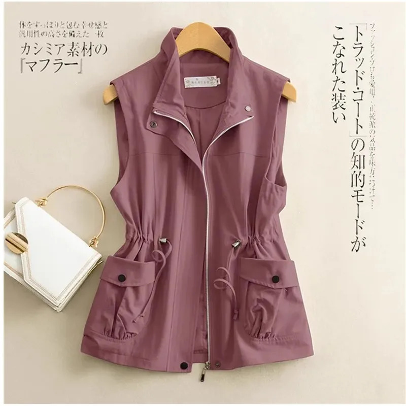 Short Waistcoat Jacket Womens Slim Spring Autumn Casual Outerwear Vest 2026 Ladies Loose Pure cotton Sleeveless Coat 260625