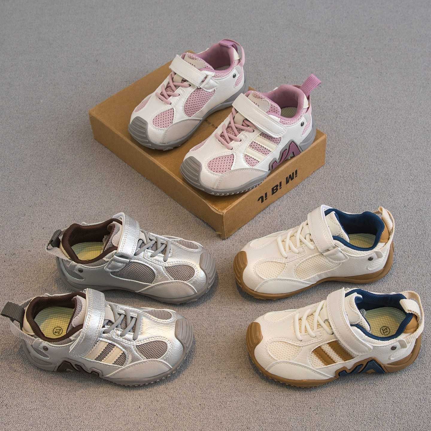 Sports Childrens Shoes 2026 Spring and Autumn New Model Boys Shoes Girls Running Shoes Breathable Mesh Casual Dad Shoes S260623