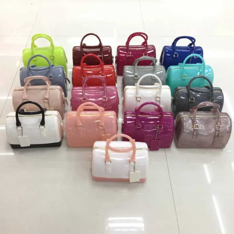 1pcs Jelly Crossbody Shoulder Bag PVC Transparent Pillow Shape Handbag Macar Color Womens Casual Tote European Style X260623