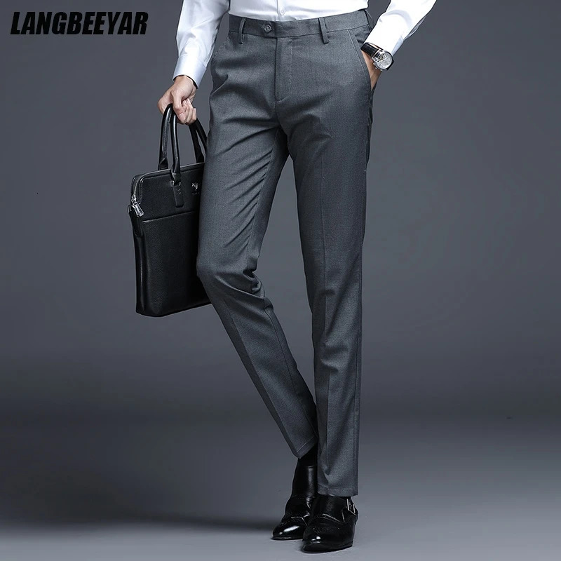 Top Grade Fashion Straight Suit Pant Office Trousers For Men Dress Pants Relax Fit Business Mens Clothing 260618