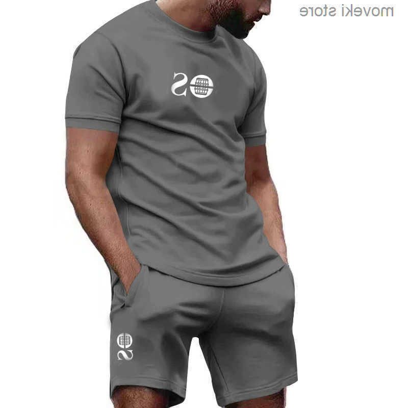 Tracksuits Mens Two-Piece Sportswear Short Slve T-shirt with Pants Running Clothing 2025 Summer Tracksuit S260623