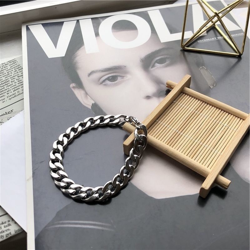 Hot Sale Titanium Steel Cuban Bracelet for Men, Fade Proof Handmade Hip Hop Hand Chain, Edgy Personality Statement Jewelry