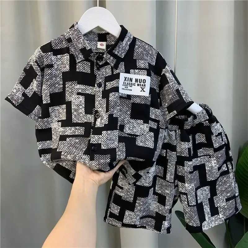 2026 Boys 2-11 Years Summer Chiffon Polo Shirt Pants 2Pcs Set Korean Style Casual Streetwear Kids Active Outfits X260623