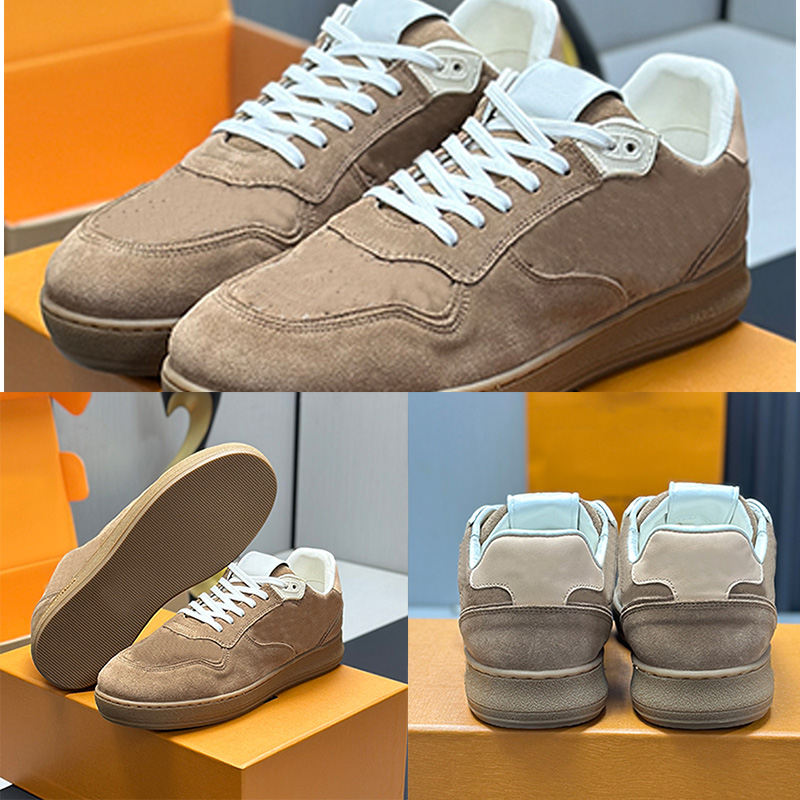 Designer Mens Casual Sneakers Classic Grain Leather Suede Upper Thick Rubber Outsole Sports Shoes Mans Womens Spring Summer Outdoor Casual Running S