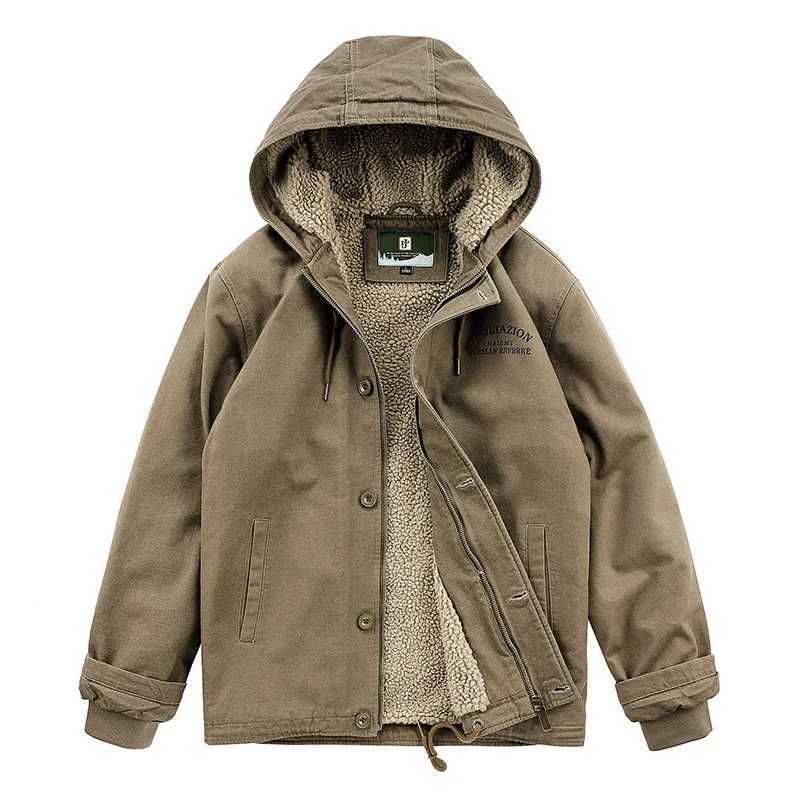 Cold Weather Outdoor Thickened Windproof Warm Mens Cotton Padded Jacket Hooded Strtwear Fashion Casual Parka Winter Coat Q260623