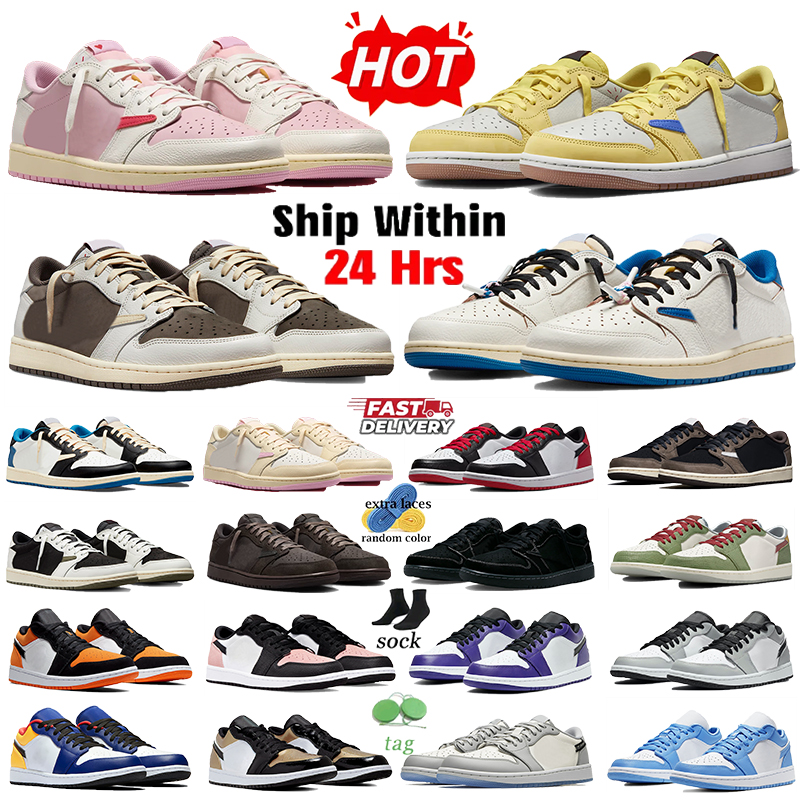 Designer 1s Low Basketball Shoes jum man 1 Sneakers j1 Men Women 1s Shoes Black Phantom Gym Red Bred Toe TS Sail Tropical Pink Mens Outdoor Sports T