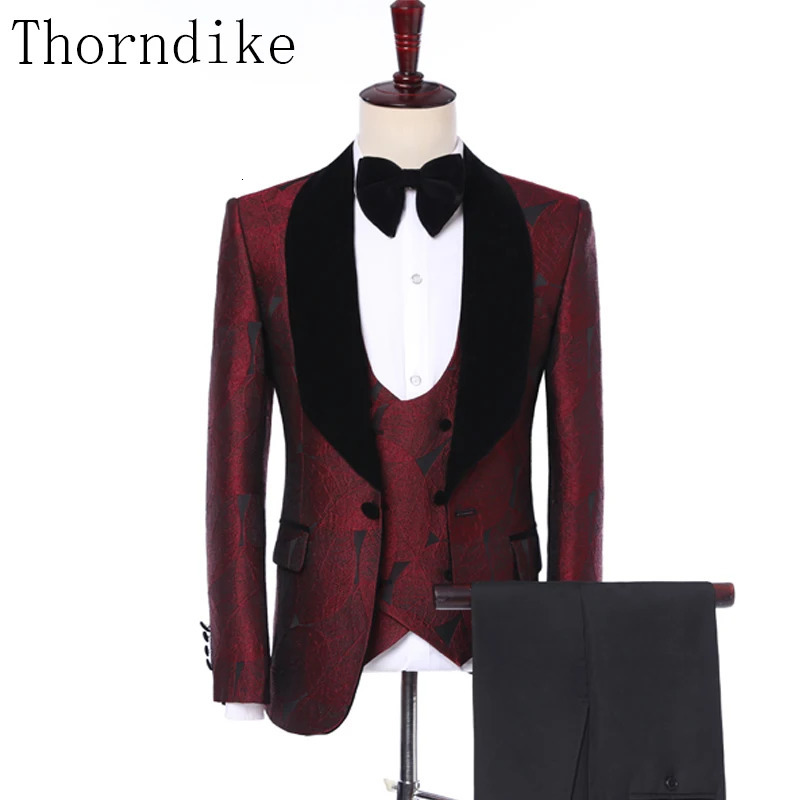 Thorndike Male Wedding Prom Suit Green Slim Fit Tuxedo Men Formal Business Work Wear Suits 3Pcs Set JacketPantsVest 260623
