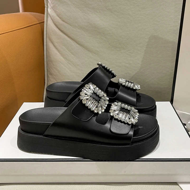 Flats Crystal Women Slippers Shoes Flip Flops Summer New Fashion Brand Open Toe Beach Outdoor Sandals Pumps Slides Mujer T260623