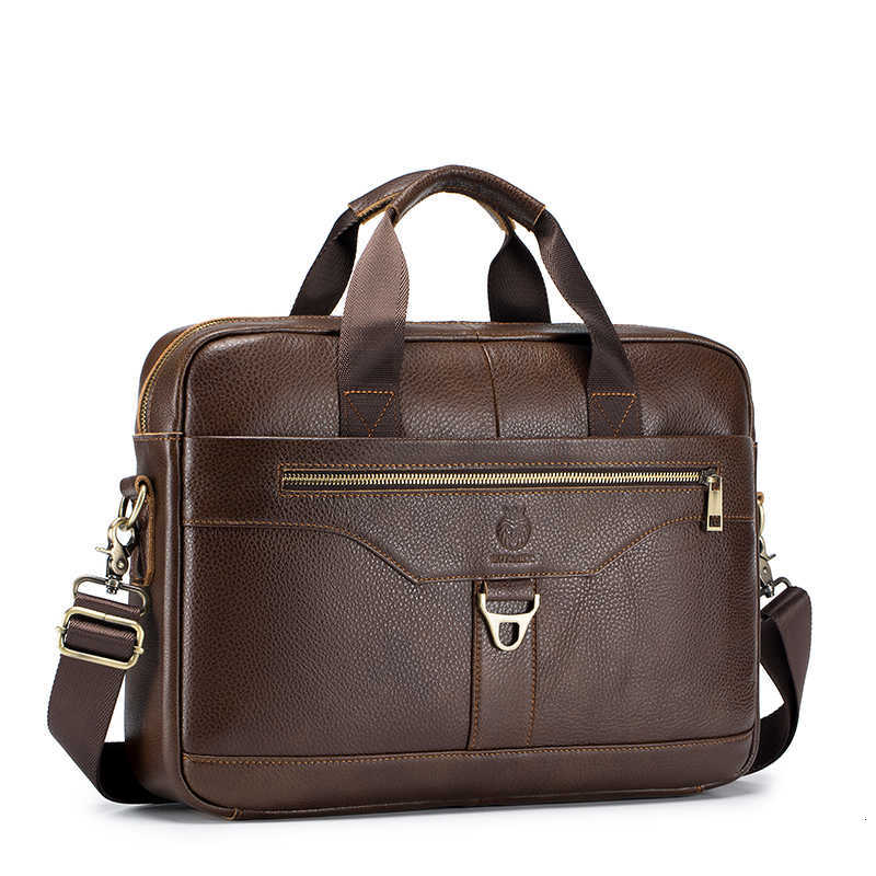 Briefcase Genuine Leather Men Vintage 156 inch Laptop Bag Business Shoulder Messenger Handbag for Office Work H260623