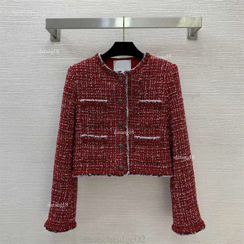 cc Tweed jackets womens designer channels jacket Inner Hem Metal Chain Jacket Single Breasted Long Sleeve High quality chan coat Outerwear 3d4