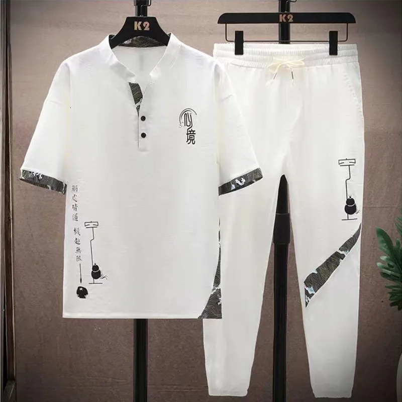 Shirt trousers 2026 summer fashion men shirt Cotton shirts mens sets High quality shirts Two Piece size M-4XL TZ0195 260622