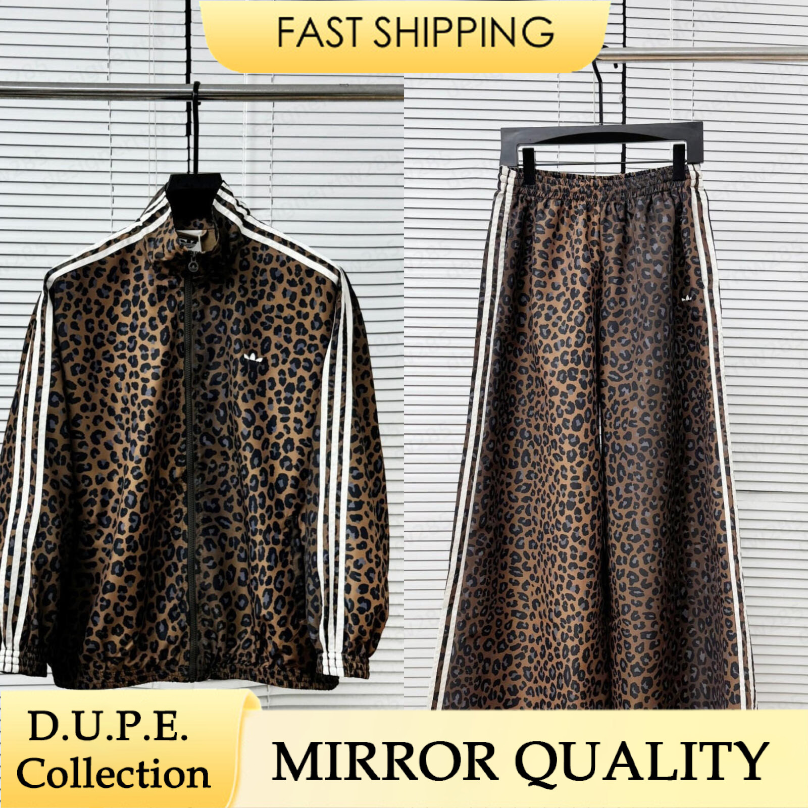 Designer Tracksuit Pants Set Leopard Two Piece Outfits Women Luxury Brand Stripe Jacket Casual Full Zip Coat Jogger Wide Leg Sweatsuit Sets-image-1111809112