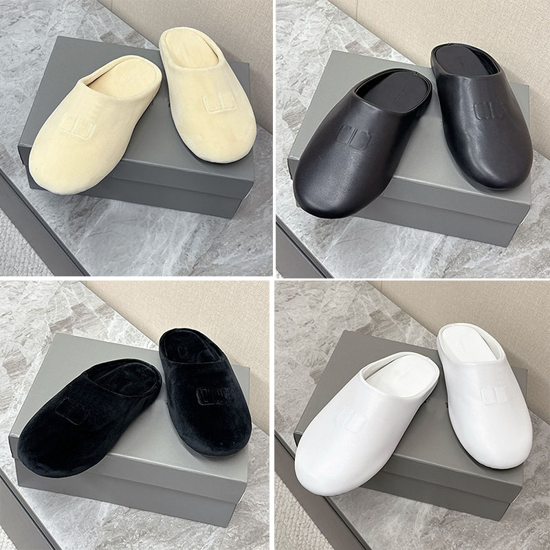 WOMENS ALASKA SLIPPER Mens Classic Letter Solid Color Designer Brand Suede Mules 26 Autumn Catwalk Simple Casual Style Comfortable And Soft