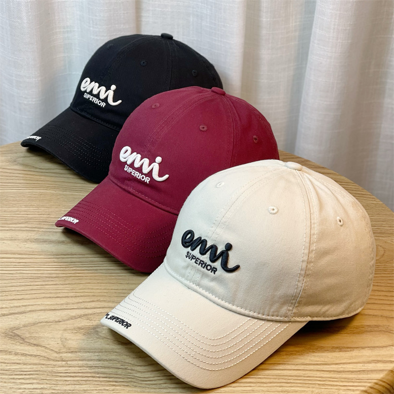 New Large Head Circumference Baseball for Women Fashionable Duckbill Spring Summer Embroidered Sunshade Sun Protection Cap Versatile Face Slimming T