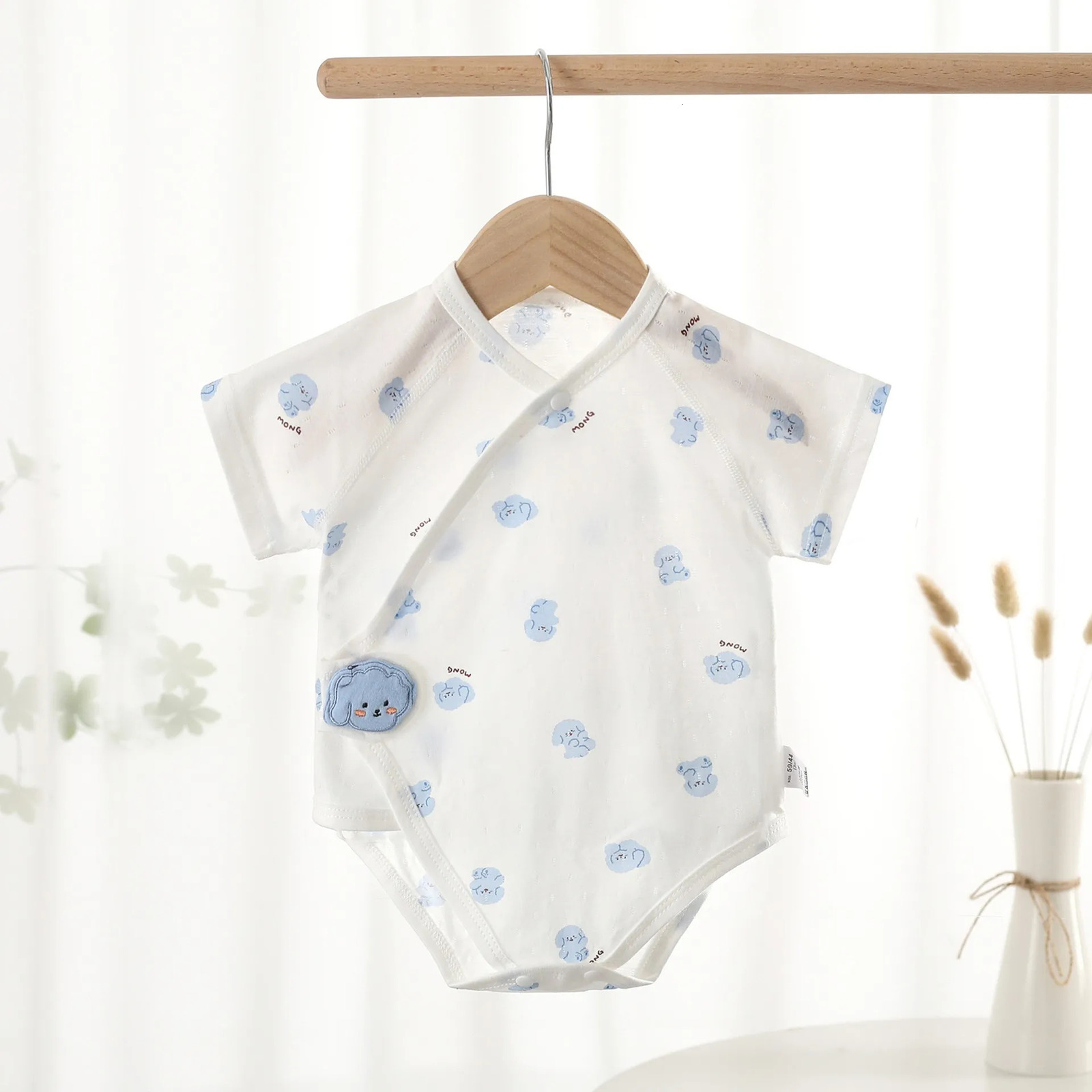 AYNIGIELL Summer Baby Clothing Cute born Short Sleeved Triangle Jumpsuit 100 Cotton Mens and Womens 260623