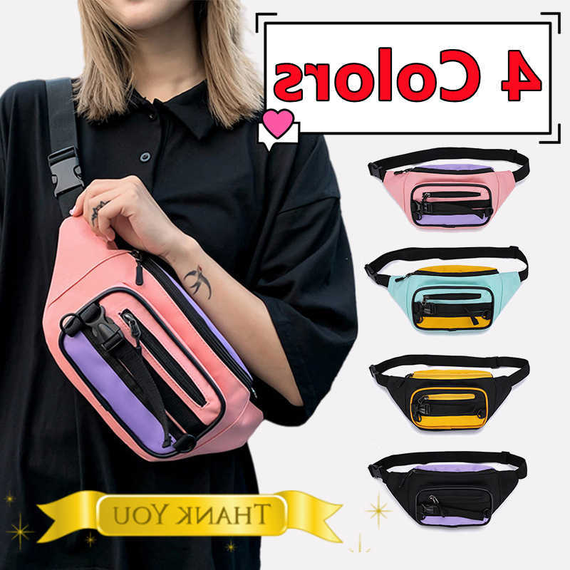 Womens 4 Colors Waist Bag Fanny Pack Waist Packs Leisure Canvas Package Banana Messenger Bags Zipper Hip Hop Bag Shoulder Pack H260623