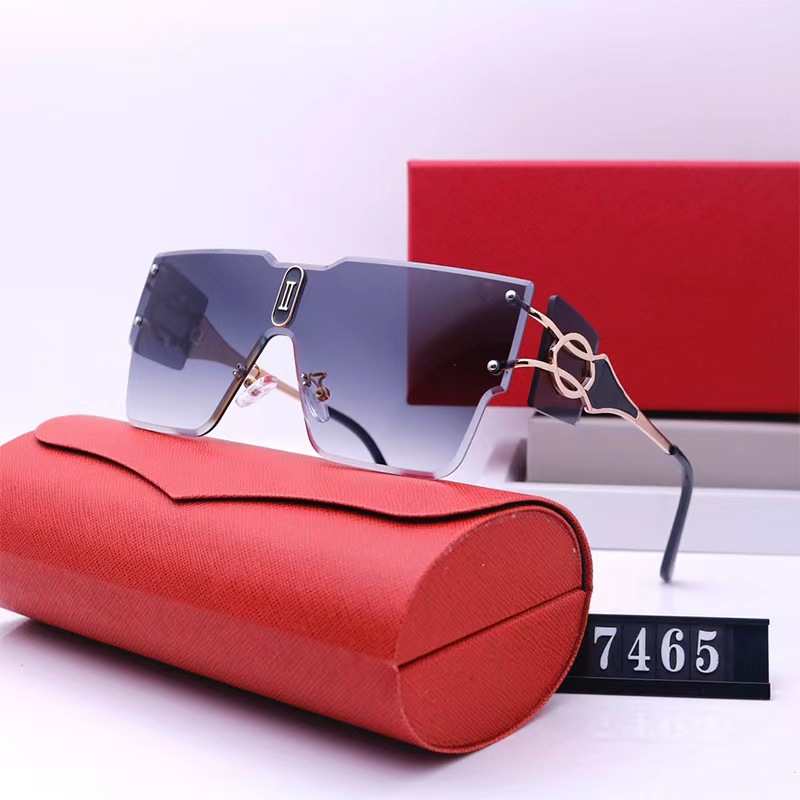 Luxury Designer Sunglasses Fashionable Love Jumpsuit Large Box Glasses Daily Travel PC Material Men and Women Wear Sunglasses
