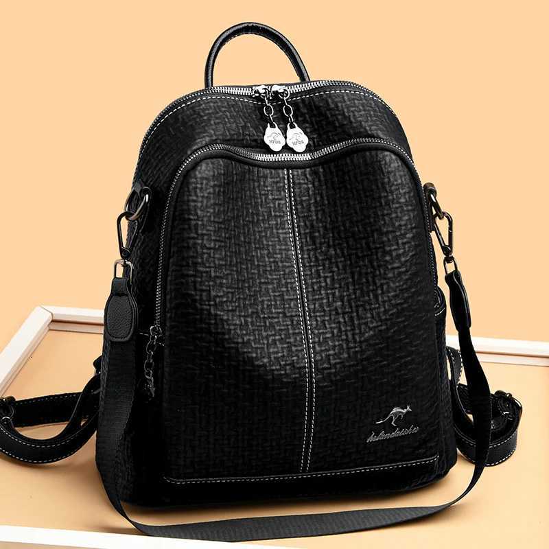 2025 Female Leather Backpacks High Quality Ladies Bagpacks Luxury Designer Large Capacity Casual Daypack Mochilas Sac A DosT260623