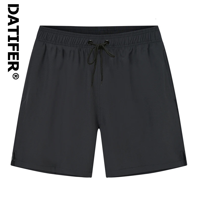Datifer 2026 Summer Mens Shorts Solid Polyester Gym Traje De Bao Hombre Breathable Mesh Liner Side Pockets Sport Swimwear 260623