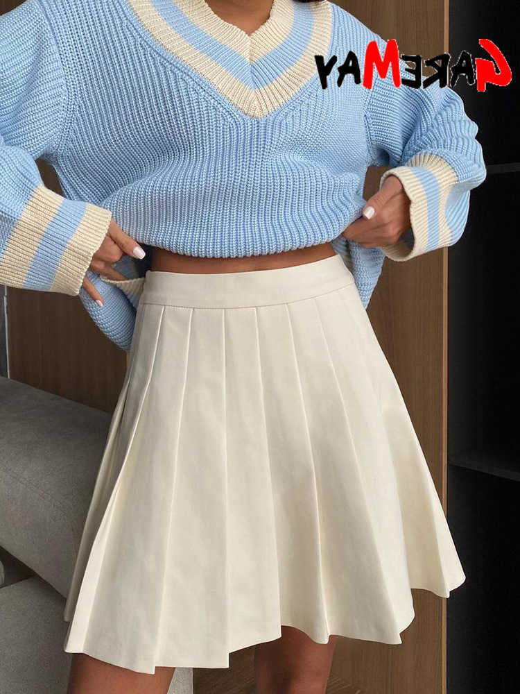 Womens Short Skirt Pleated High Waist Mini Tennis Skirt with Shorts Solid Casual A Line School Summer Skirts for Women L26