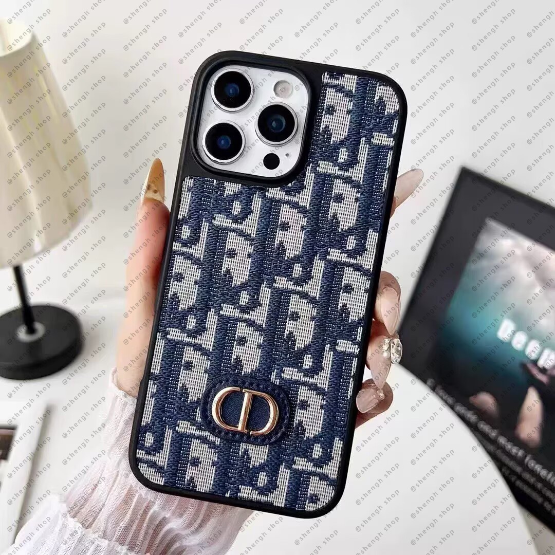Designer Embroidery iPhone 17 16 15 14 13 12 11 Pro Max Case Luxury Letter Phone Cover