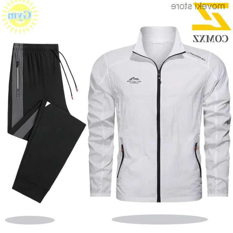 Mens 2025 Sportswear Spring Summer Tracksuit 2 Piece Sets Suit Sun Jacket Running Set Gym Exercise Clothing S260623