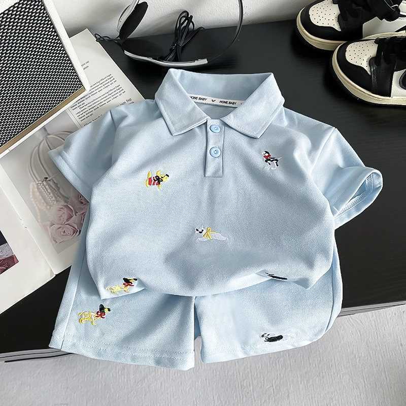 New Summer Fashion Baby Clothes Set Children Boys Solid Color Polo T-Shirt Shorts 2Pcs/Sets Kids Clothing Infant Outfits 1-5year X260623