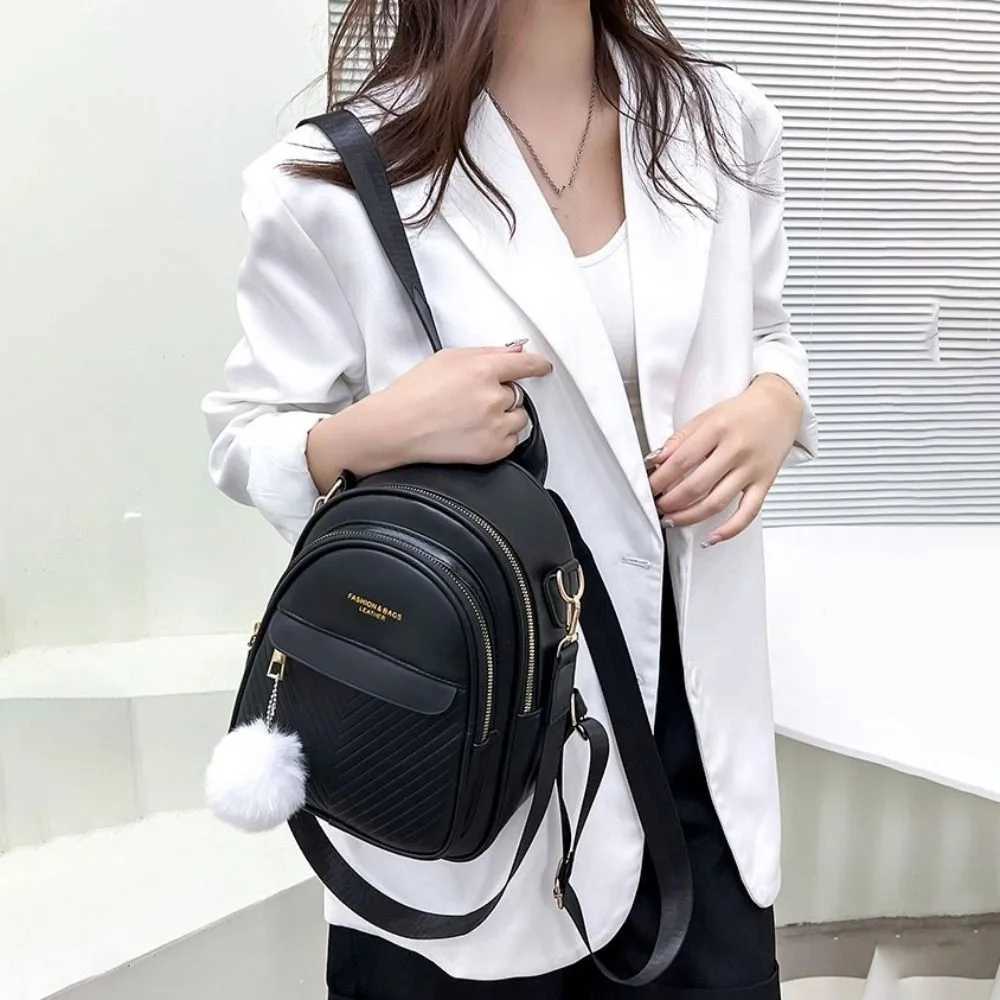 PU Leather Small Square Backpack Large Capacity Simple PU Casual Schoolbags Ins Light Luxury Mini Bags WomenT260623