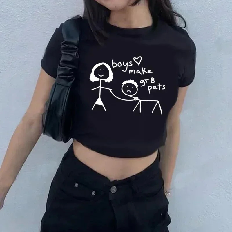 Harajuku Vintage Gothic Print Womens Crop Tops Y2K 2000s Raglan Sleeves ONeck Female Short T Shirt Aesthetic Graphic Tshirt 260622