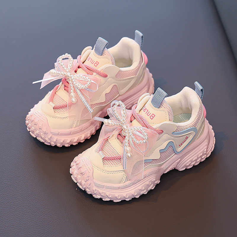Dad Girls Shoes 2025 New Model Childrens Shoes Breathable Mesh Spring and Autumn Big Kids Sneakers Girls Mesh Shoes S260623