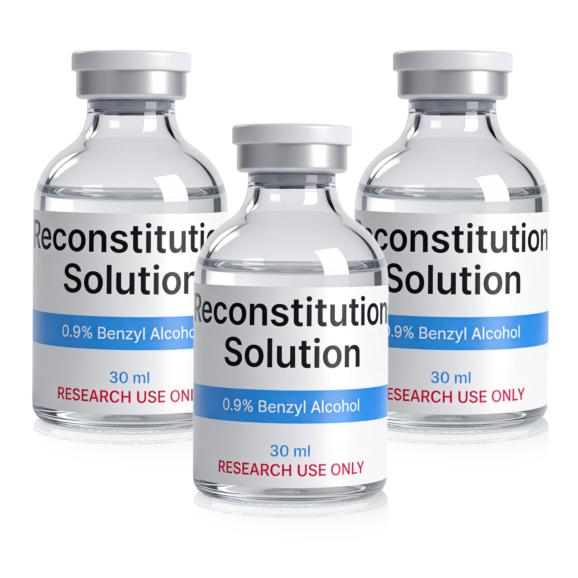 Bac Water 3 x 30mL Glass Vials, High-Purity Deionized Water, Reconstitution Solution-image-1112117443