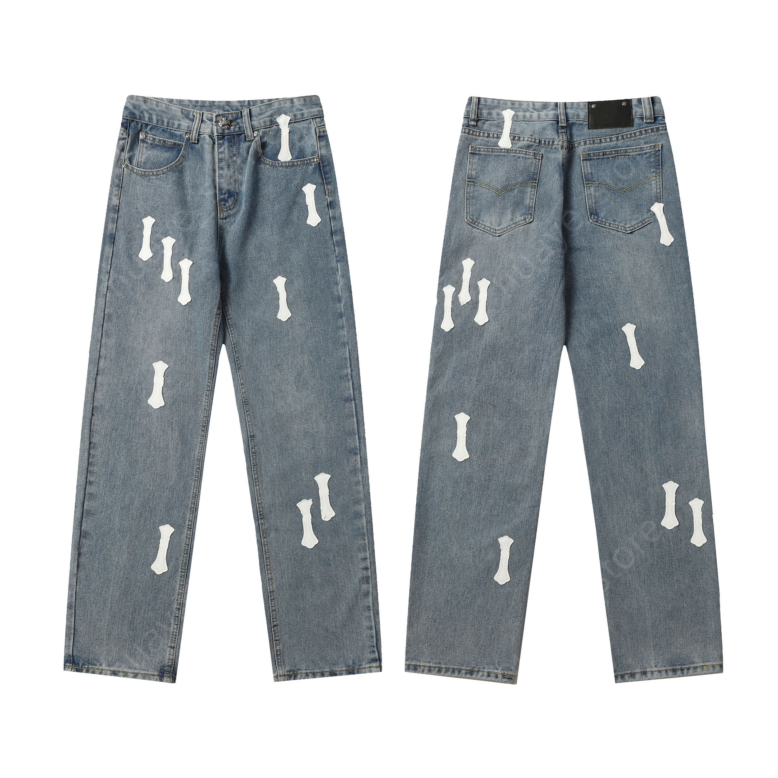 chrome jeans Designer Make Designer Old Jea Men's Washed Chrome Women's 2026 Trousers Letter Prints pant Long Style High Quality Jea Motor