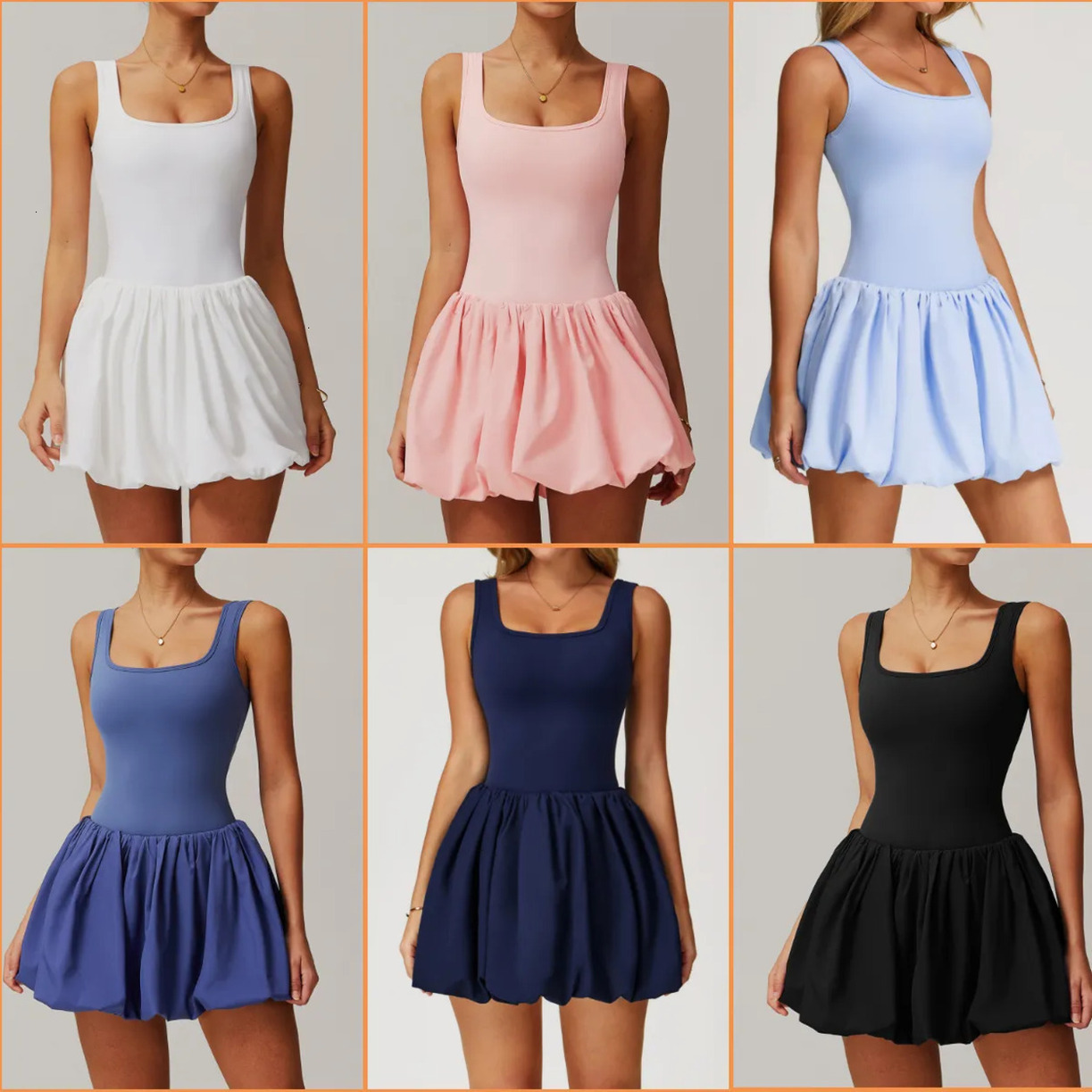 2026 Gym Clothe Set Tennis Dress outdoor One-Piece Ed Yoga Fiess Breathable Anti-Slip Casual Golf Sports With Workout Outdoor Short Designer Skirt 2