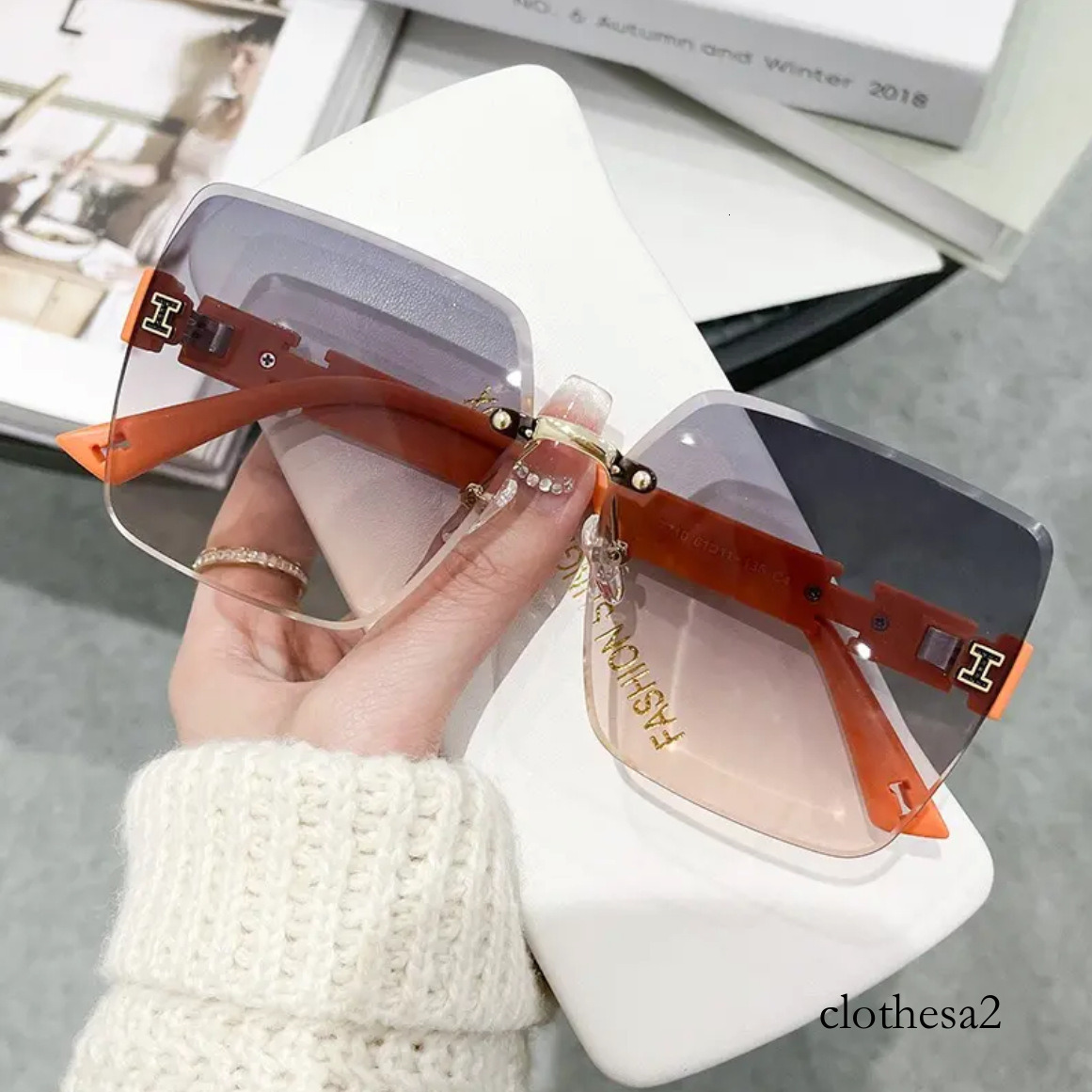 2026 New Frameless Fashion Sunglasses with Cut-Edge Design, Simple Chic Style, Versatile UV Protection, Supports Dropshipping