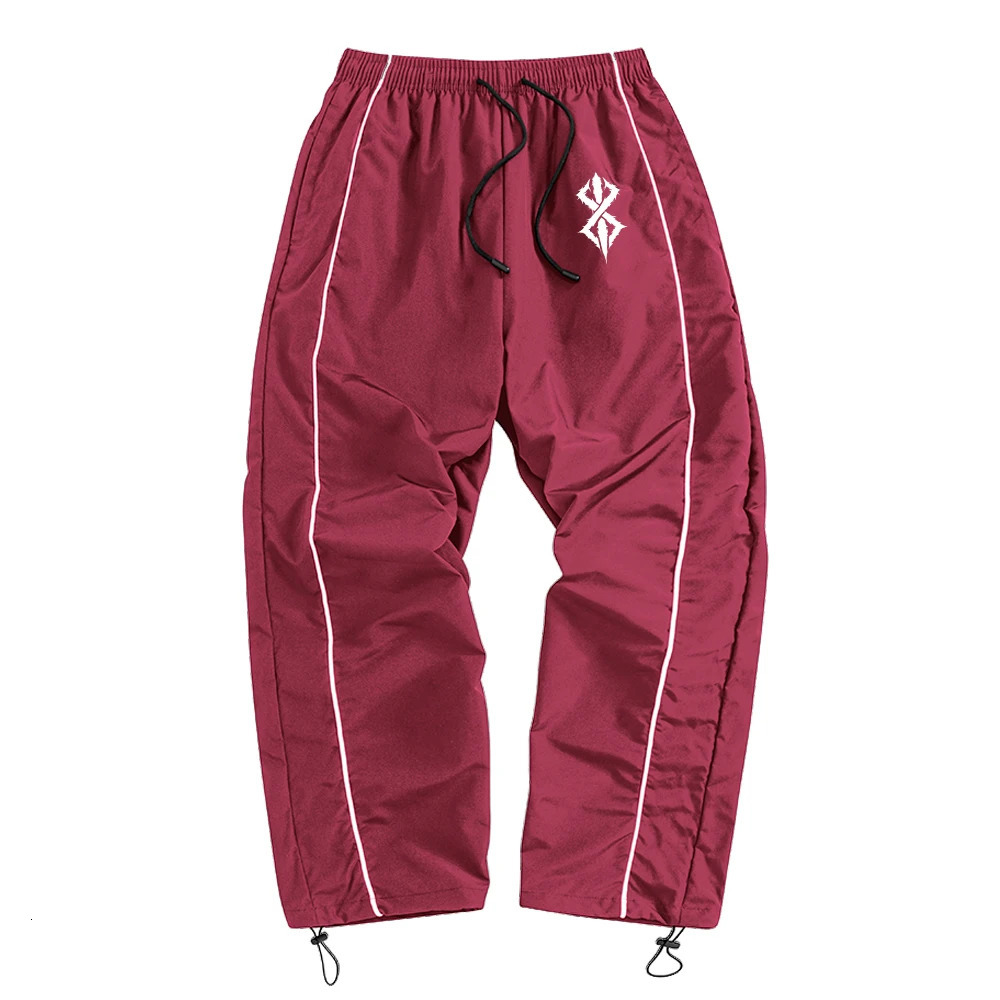 Mens Streetwear Tracksuit Pants Side Striped Baggy Sweatpants Y2K Hip Hop Geometric Print Casual Drawstring Joggers Trouser 260623