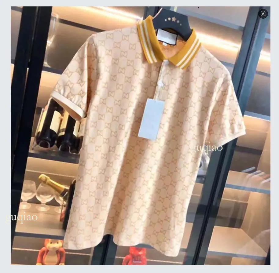 Designer Polo Shirts Men Luxury Plaid Polos Mens Casual T Shirt Fashion High Street Lapel Short Sleeve Polo Shirt Asian Size M 3Xl