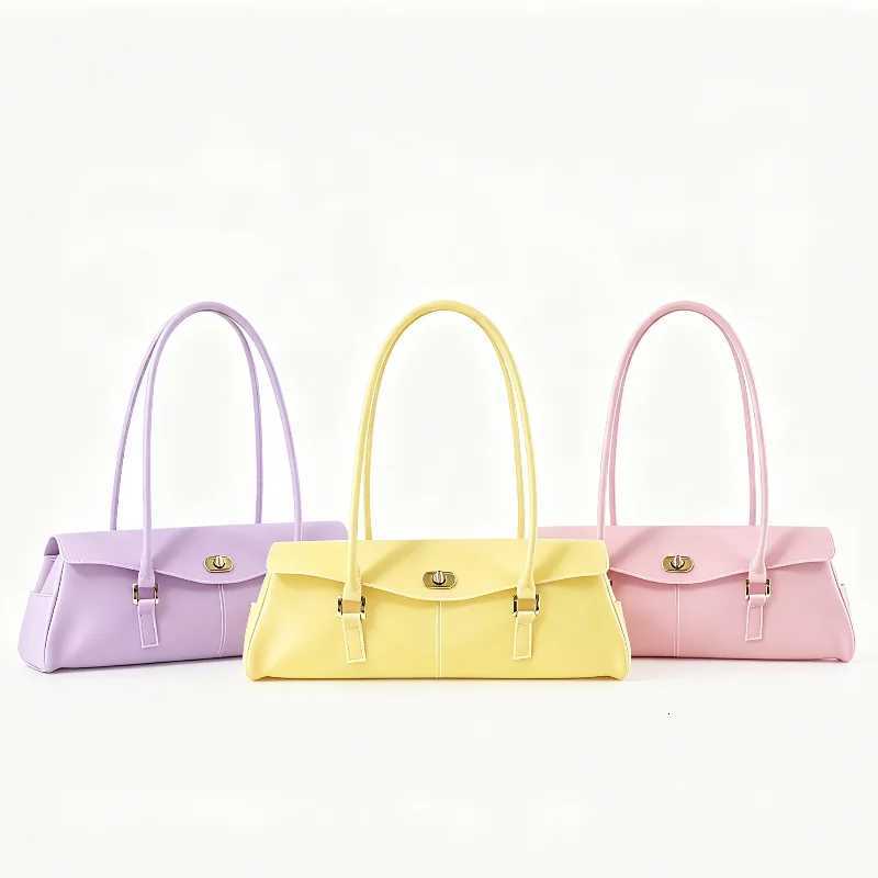 Korean Style Macar-colored Pva Handbag Summer Waterproof Beach Vai Bag Fi Lock Design Large-capacity Shoulder Bag X260623