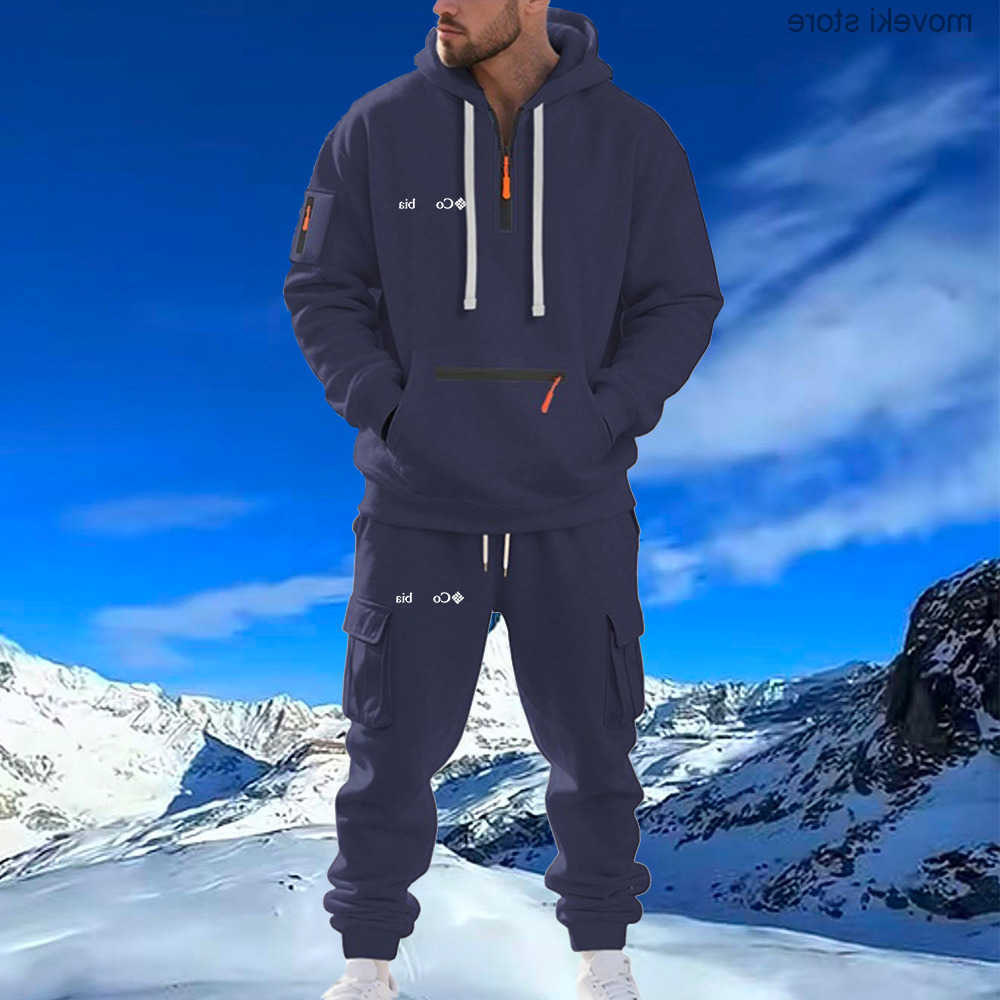 Mens Tracksuits Female Tracksuit Casual Suit Sweatshirt Set Hoodies Sweatpant 2Pcs Warm Solid Colors Loose Sportswear S260623