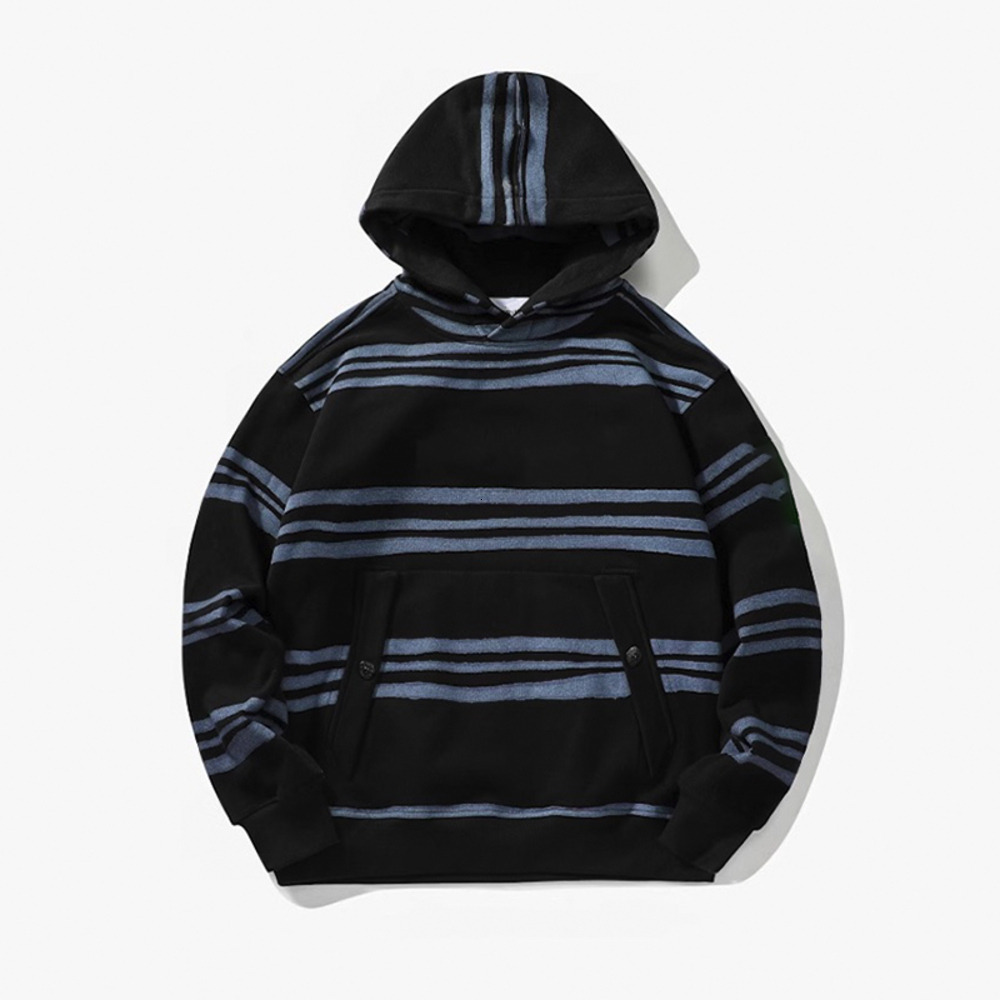 Topstoney Hoodie Super Large Hoodie Long Sleeve Street Clothing Fashion Top Jumper Retro Trendy Street Loose Hooded Sweatshirt Striped Printed Hoodi