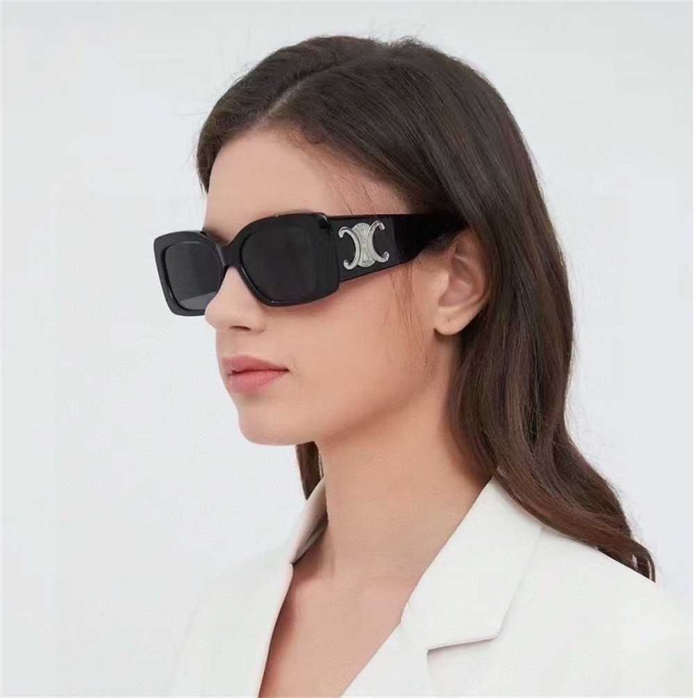Cheap glasses 2024 Summer New Sunglasses Shin Min Ah Same Style Arc de Narrow Square Frame Fashion Sunglasses