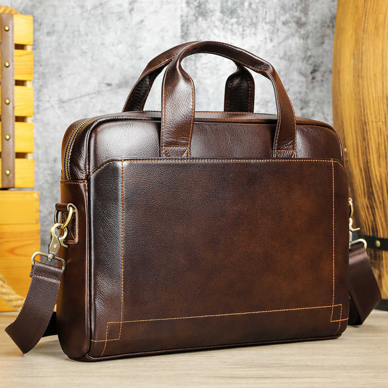 handbag Mens genuine top-layer leather cowhide briefcase genuine leather laptop bag business bag H260623