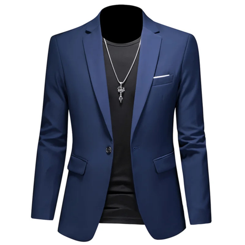 Plus Size 6XL-M Fashion Mens Solid Color Suit Jacket High Quality Business Slim Fit Casual Blazers Formal Social Wedding Tuxedo 260623