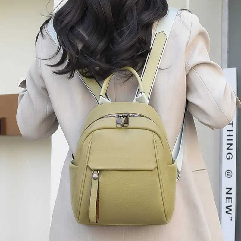 Fashion Women Backpack Luxury Soft Leather Backpacks Female Small School Bags for Teenage Girls Designer Casual Mochila FemininaT260623