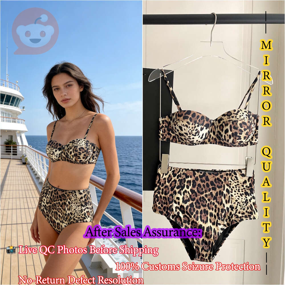 Designer Leopard Bikini Set High Waisted Women Swimwear Sexy Luxury Underwire Bathing Suit Two Piece Swimsuit Push Up Biquini Maillot De Bain-image-1111778551